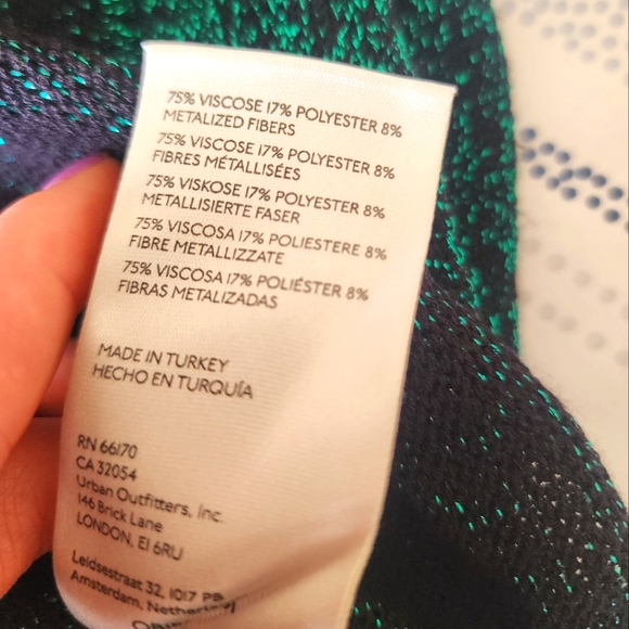 Free People Green Sparkly Cardigan Top - Picture 7 of 8